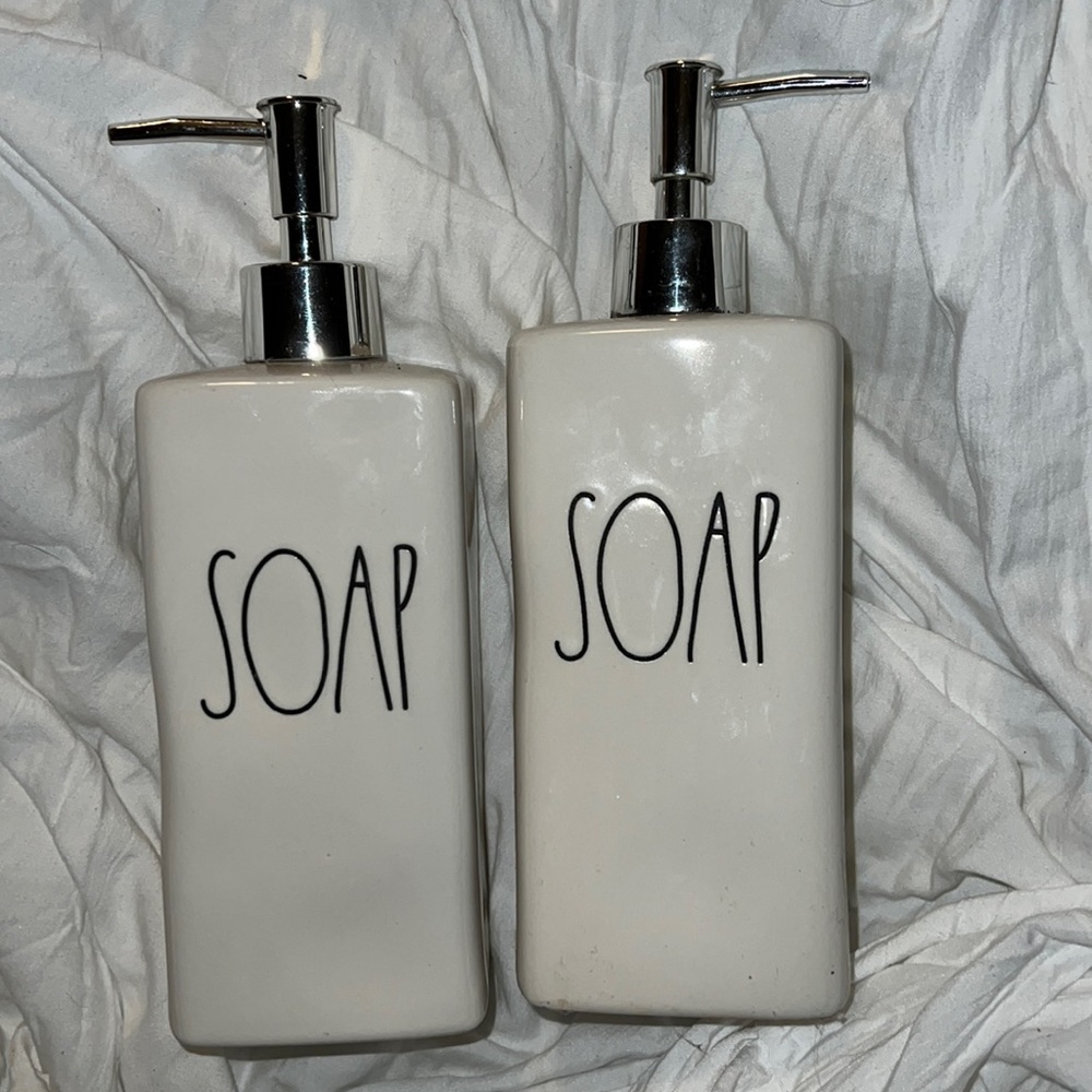 Set of Rae Dunn soap dispensers